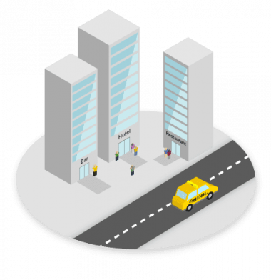 Taxi Butler Isometric taxi and road isometric city taxi booking device