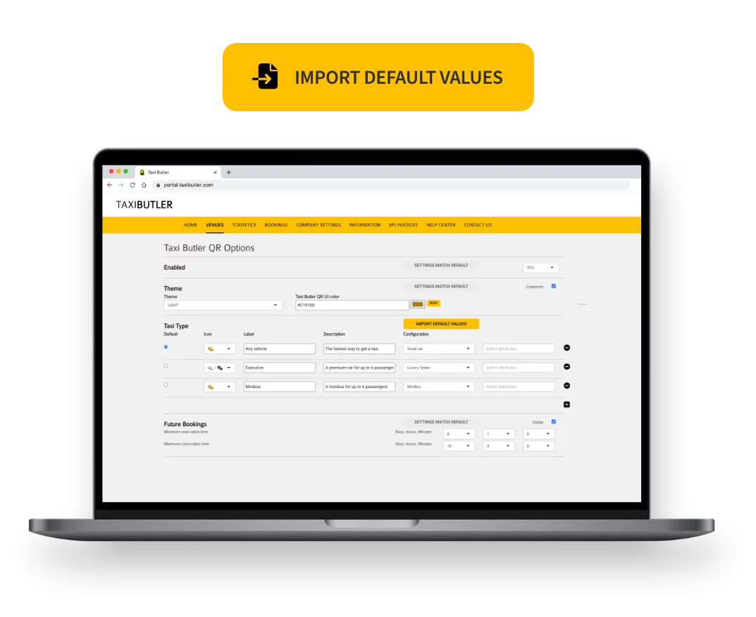 Guest QR Management Portal create and generate taxi QR codes