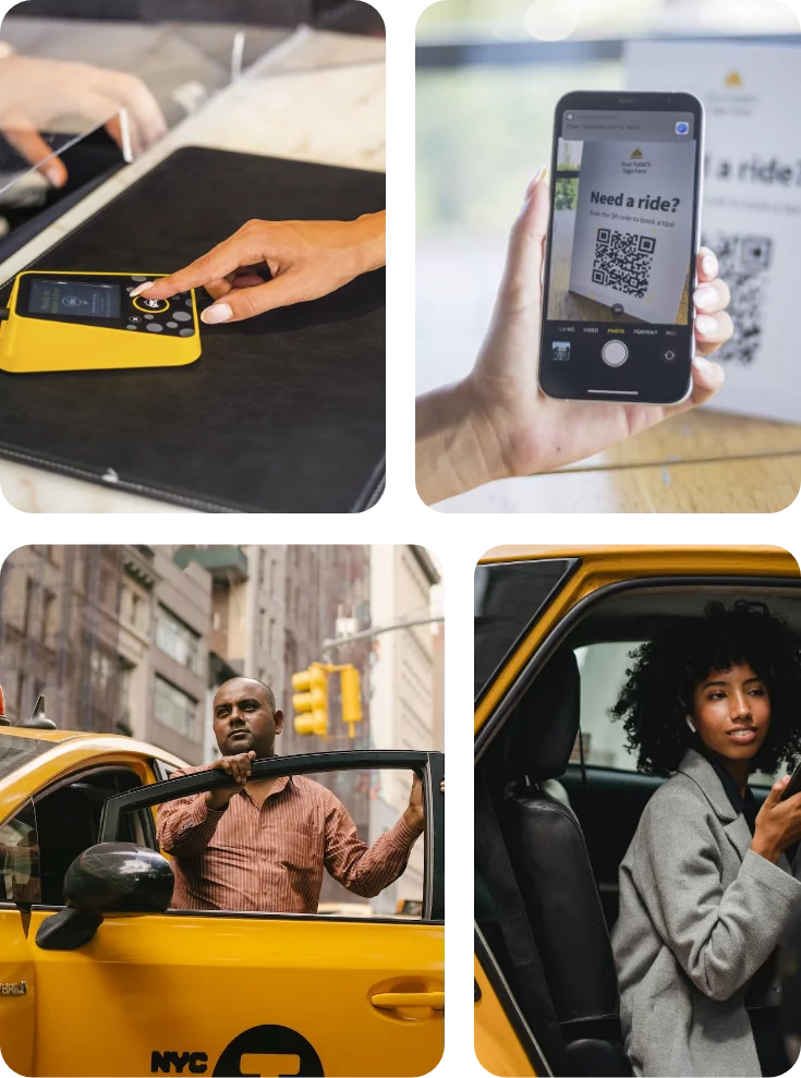 Women getting into taxi after using Taxi Butler