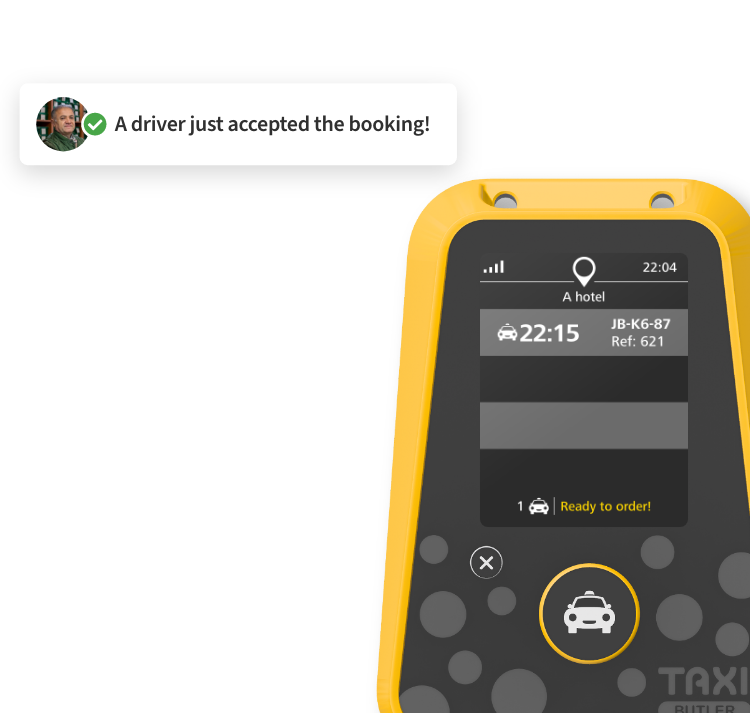 Taxi Butler ONE showing an on-screen ETA