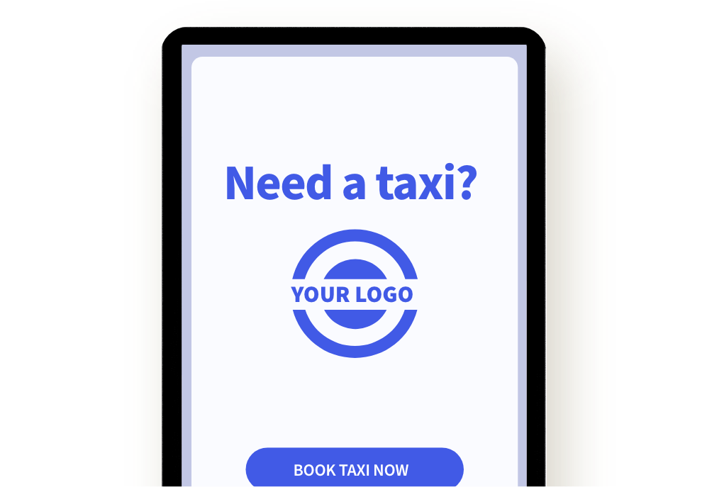Custom branding on the Taxi Butler KIOSK taxi booking kiosk