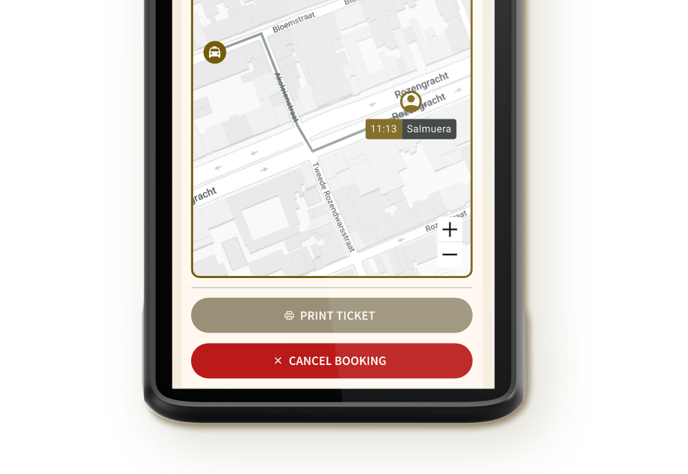 Cancelling a taxi booking on a Taxi Butler PLUS taxi booking device