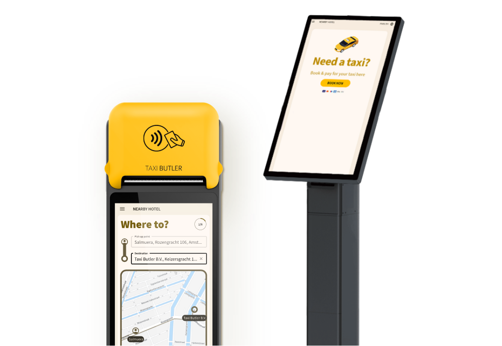 Entering passenger information on a Taxi Butler PLUS taxi booking device