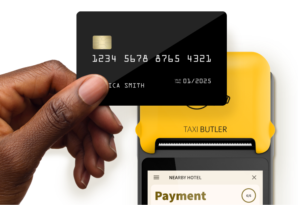 Entering passenger information on a Taxi Butler PLUS taxi booking device