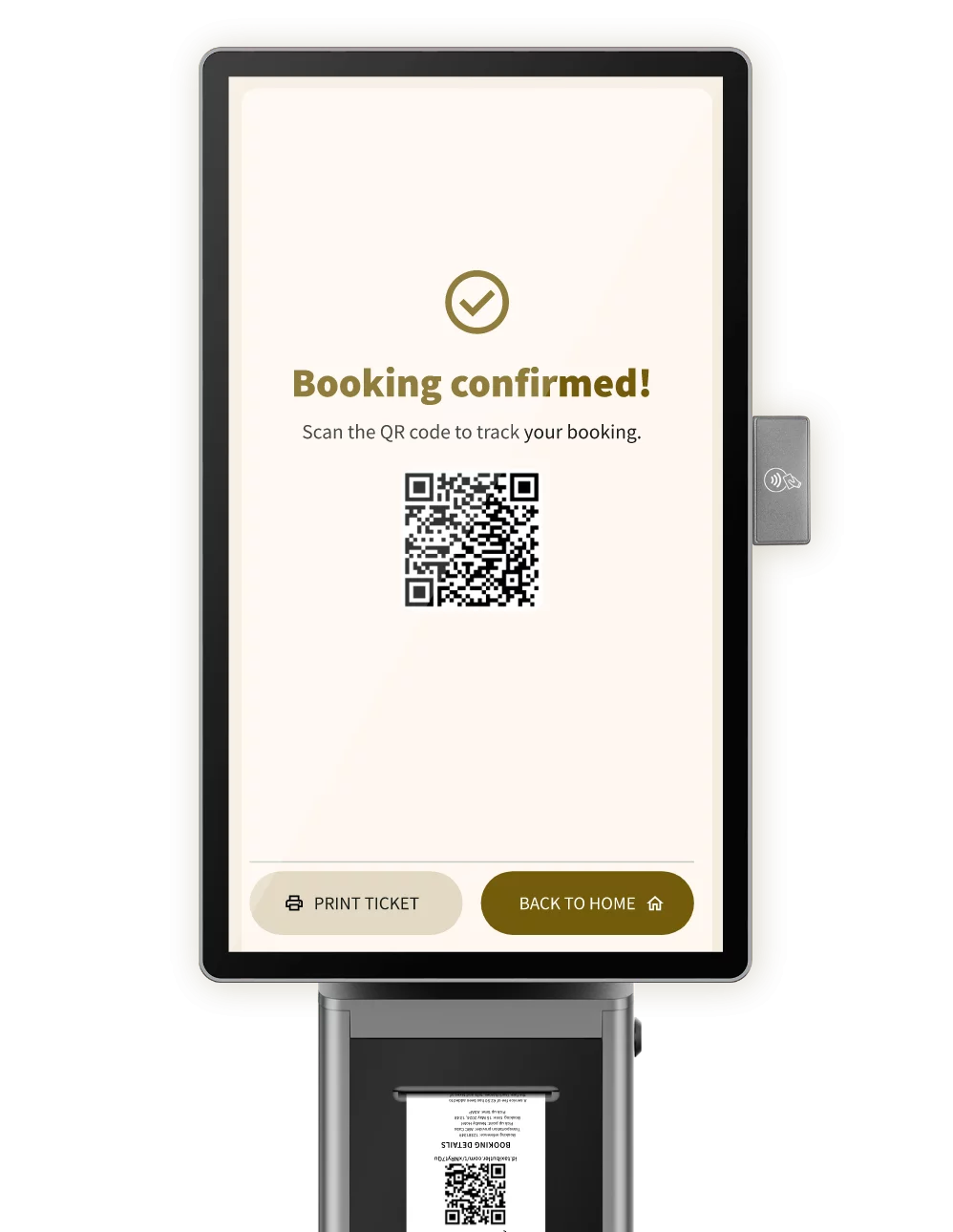 Taxi Butler KIOSK taxi booking kiosk printing a confirmation ticket